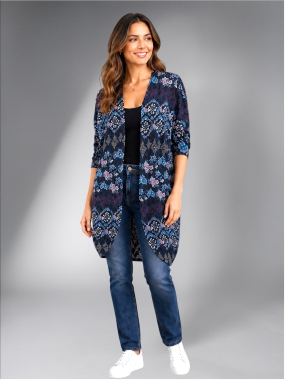 Arizona Jean Co Floral Cocoon Kimono Cardigan – XS